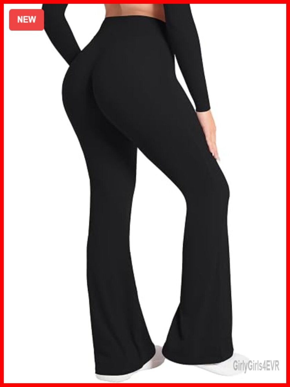 High Waisted Butt Lifting Flare Leggings No Front Seam Tummy Control Yoga Pants